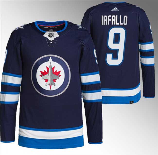 Mens Winnipeg Jets #9 Alex Iafallo Navy Stitched Jersey->winnipeg jets->NHL Jersey